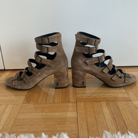SAINT LAURENT Suede Gladiator Sandals Size 6 - Picture 8 of 10